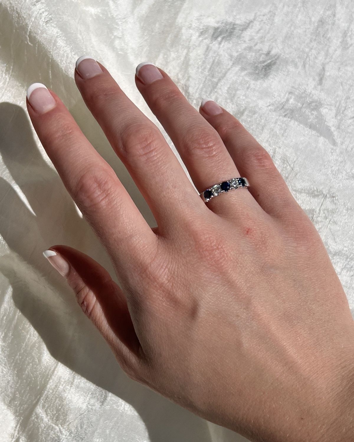 SAPPHIRE/DIA RING, 14K