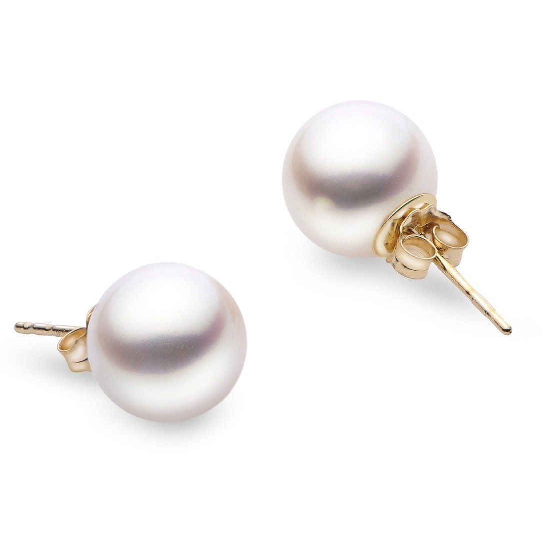 14k Yellow Gold 8mm Pearl Earrings