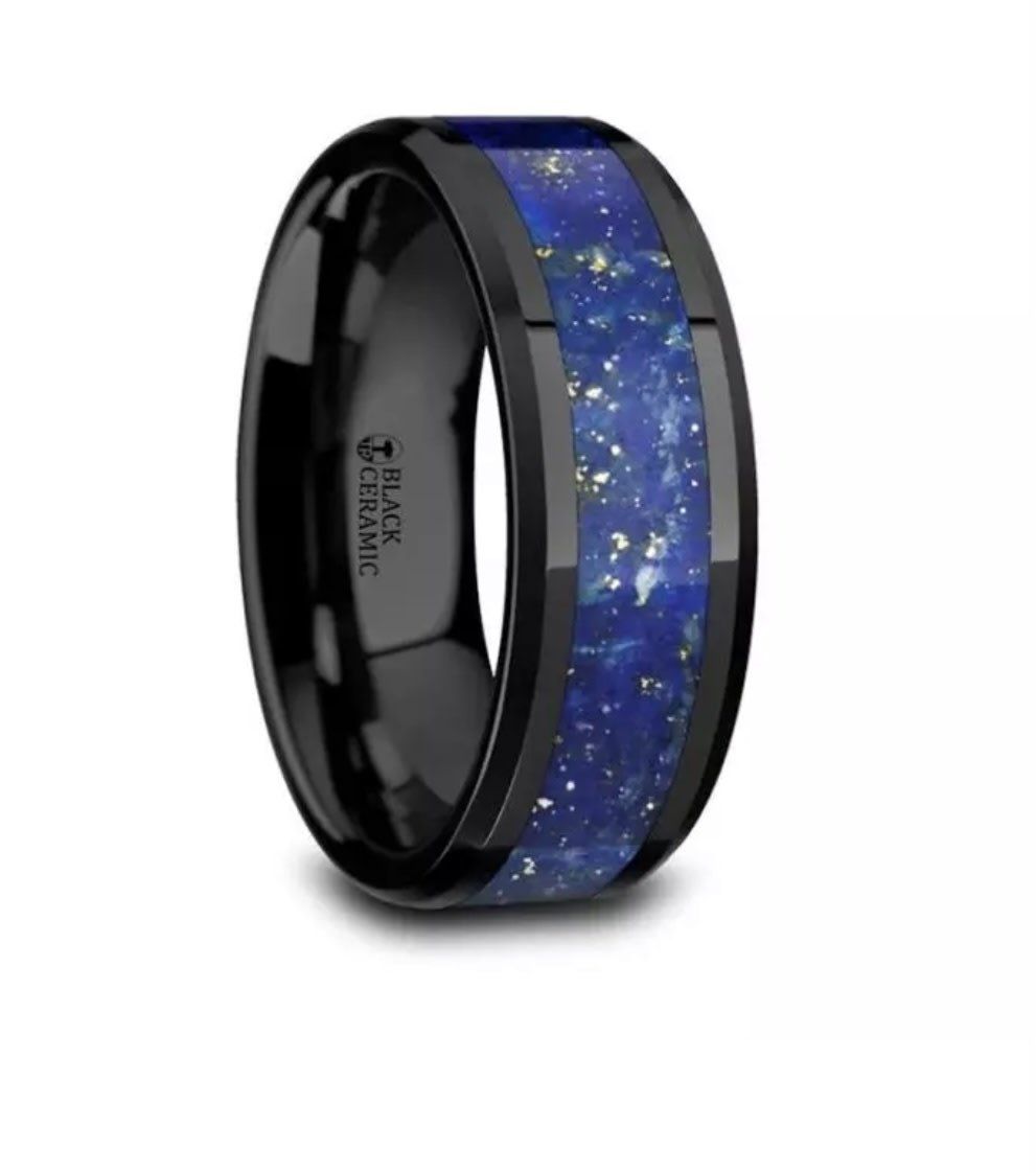 Marlow Black Ceramic with Blue Ring