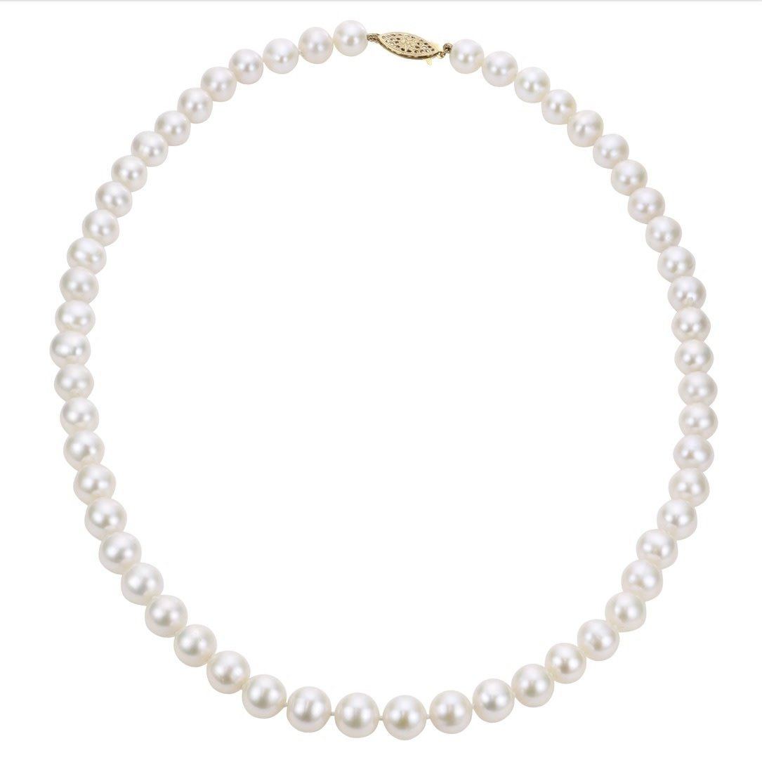 14k Yellow Gold 7mm Pearl Strand