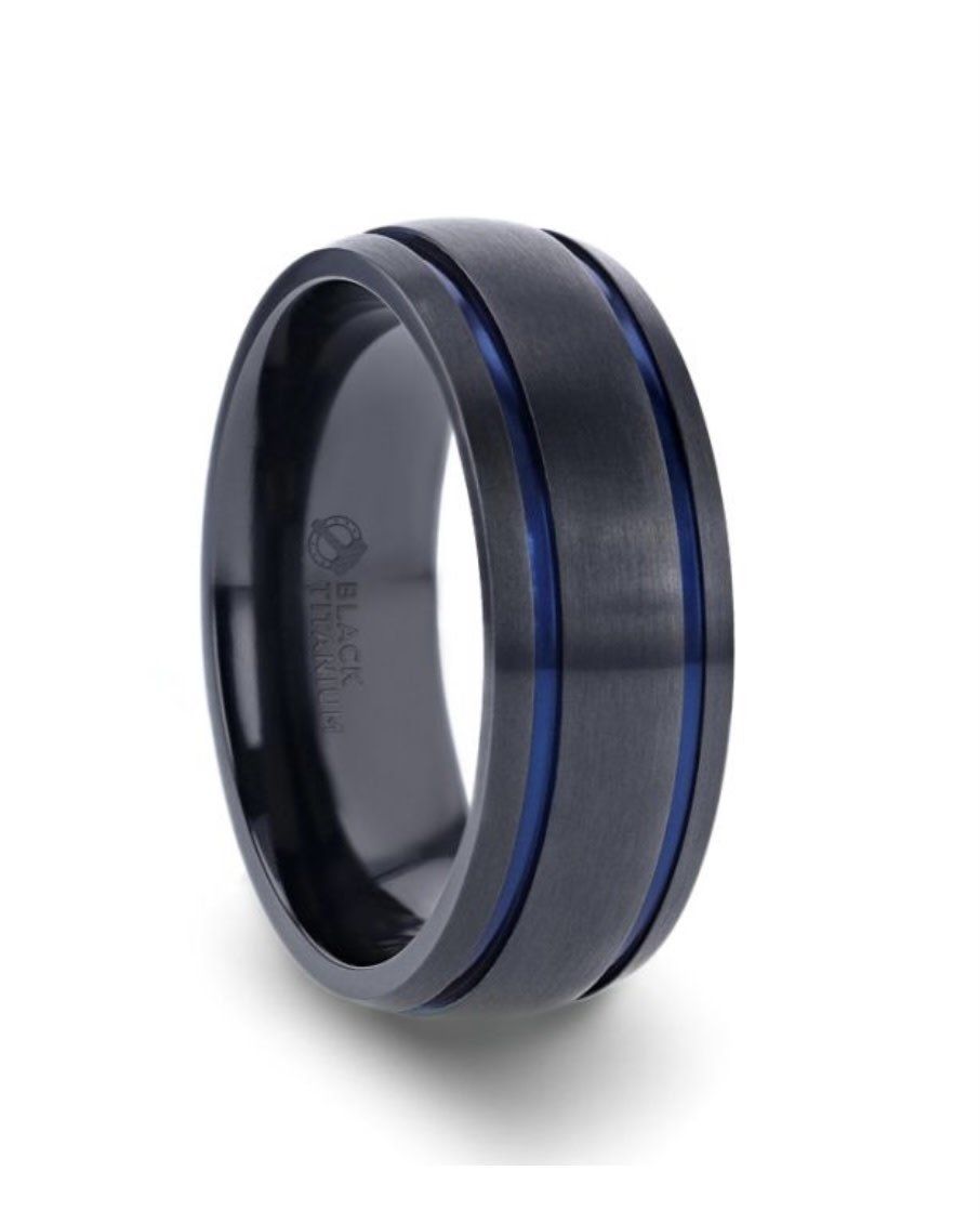 Sheriff Black Titanium Ring