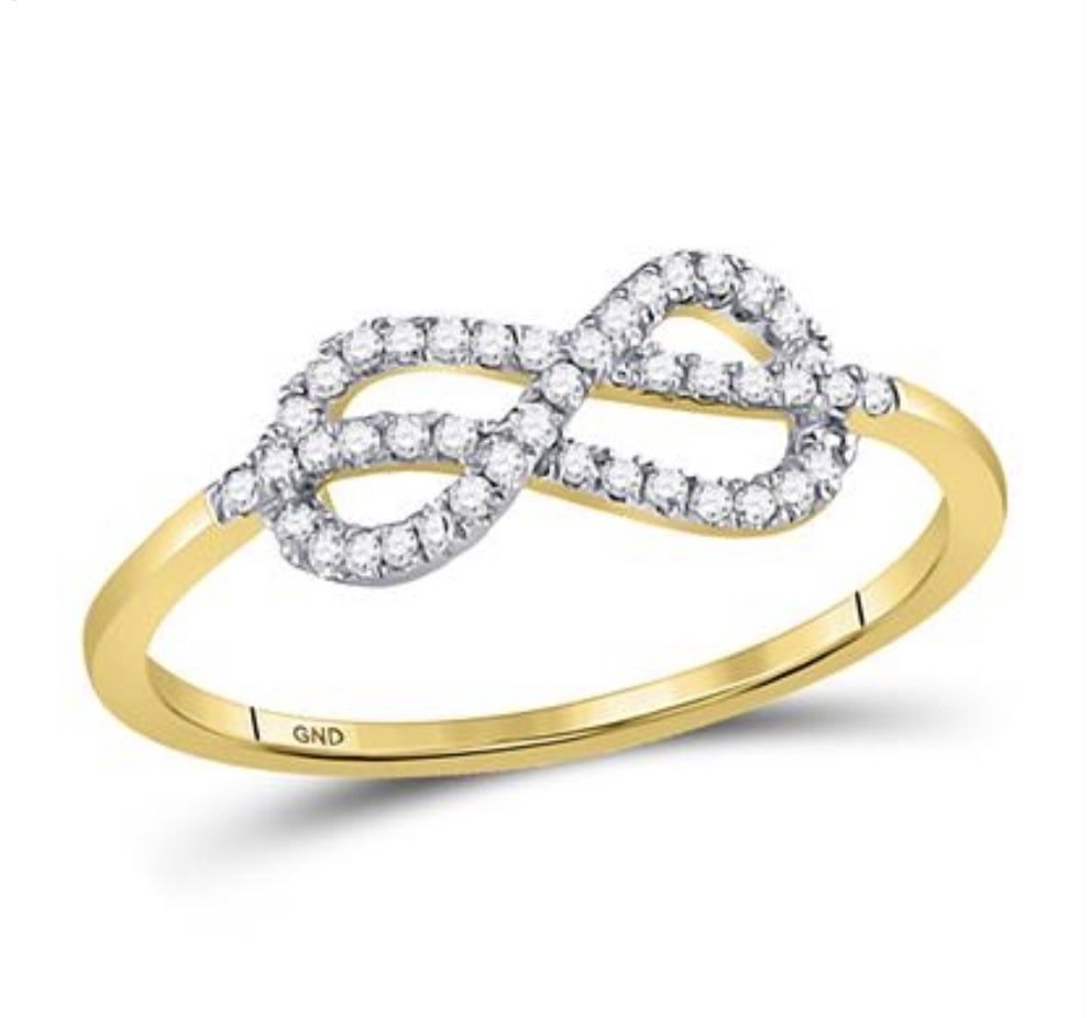 10k Yellow Gold 1/6 ctw Diamond Infinity Ring
