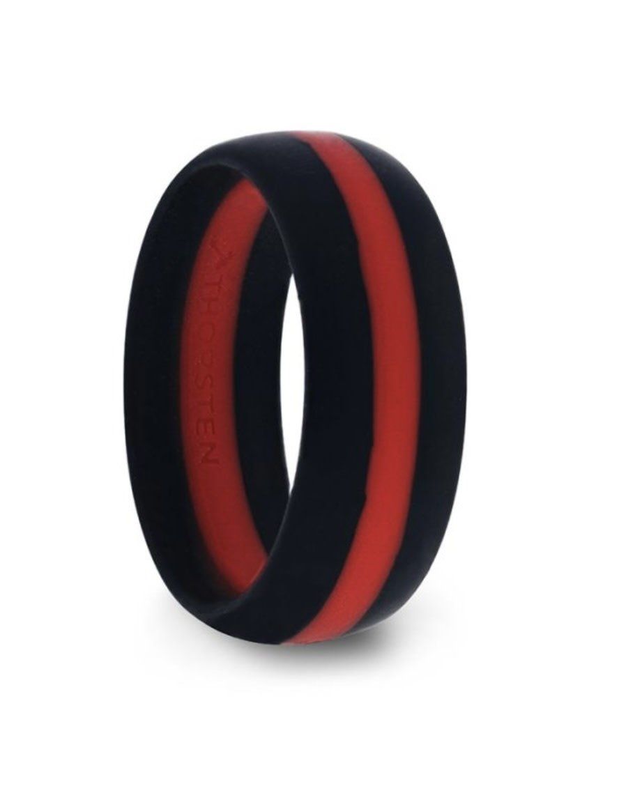 Black and Red Silicone Ring