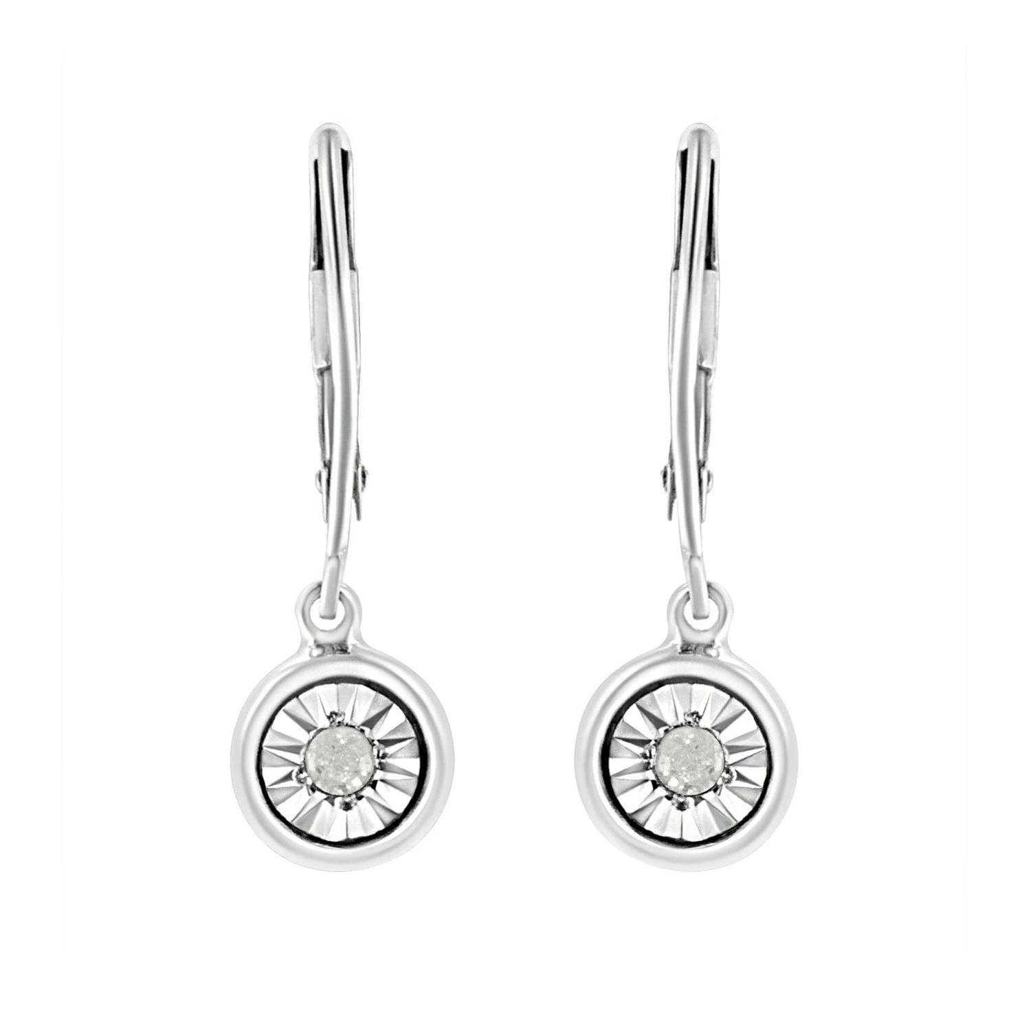 Sterling Silver 1/10 ctw Diamond Dangle Earrings