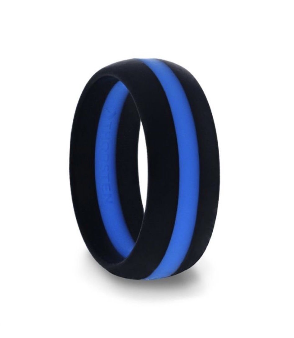 Black and Blue Silicone Ring