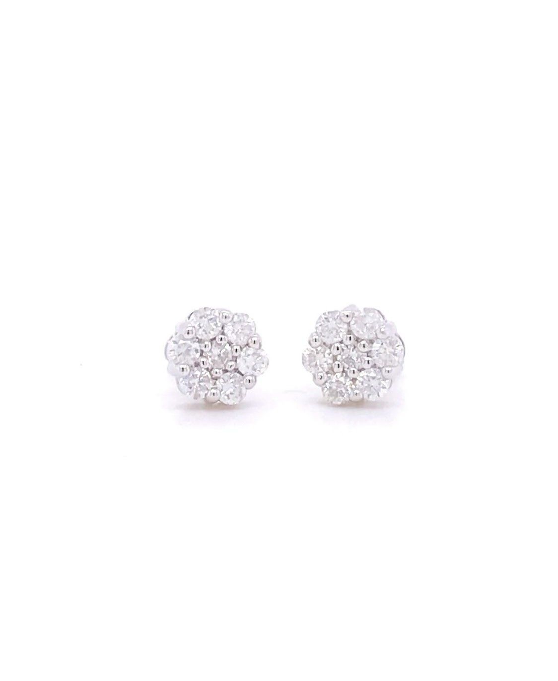 14k White Gold 3/4 ctw Diamond Earrings