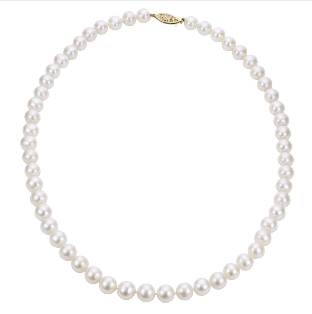 14k Yellow Gold 8mm Pearl Strand