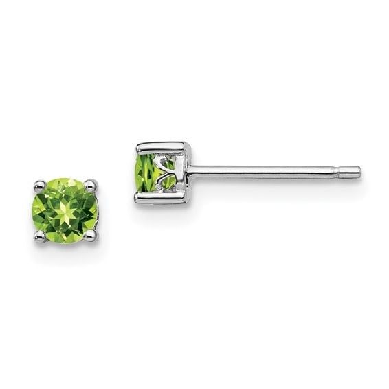 Sterling Silver 4mm Peridot Earrings