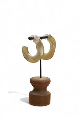 Wavy Horn Hoops- Gold Leaf