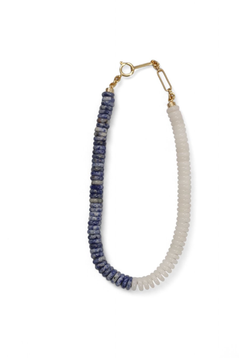White &amp; Blue Split Beaded Necklace