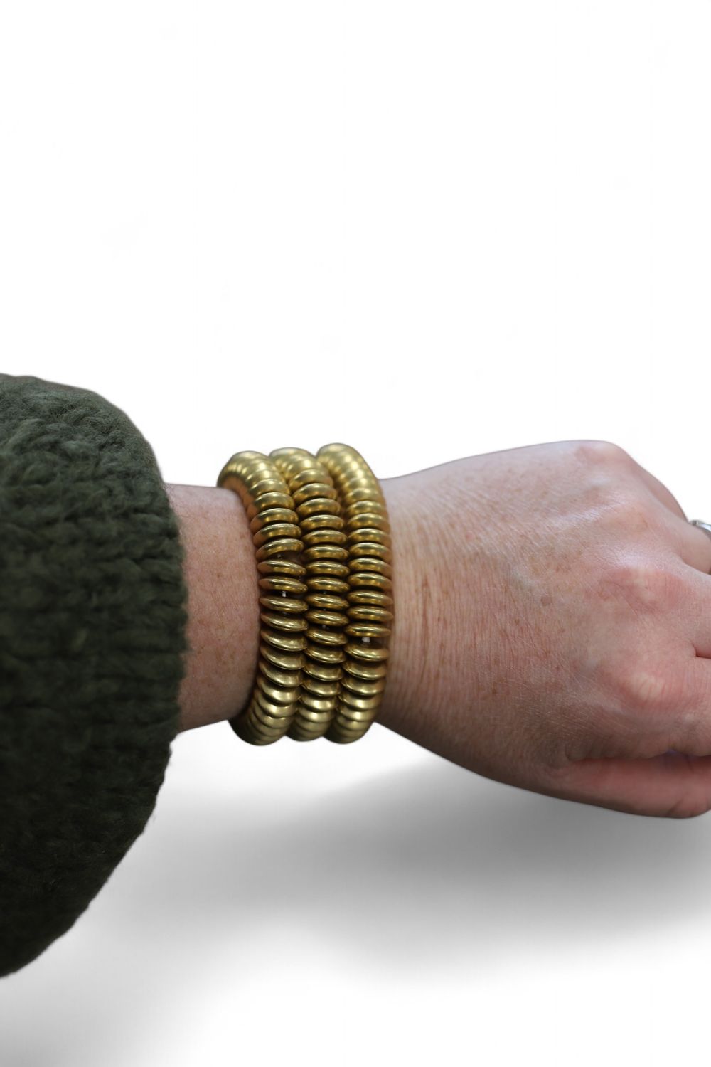 Brass Disc Stacking Bracelet