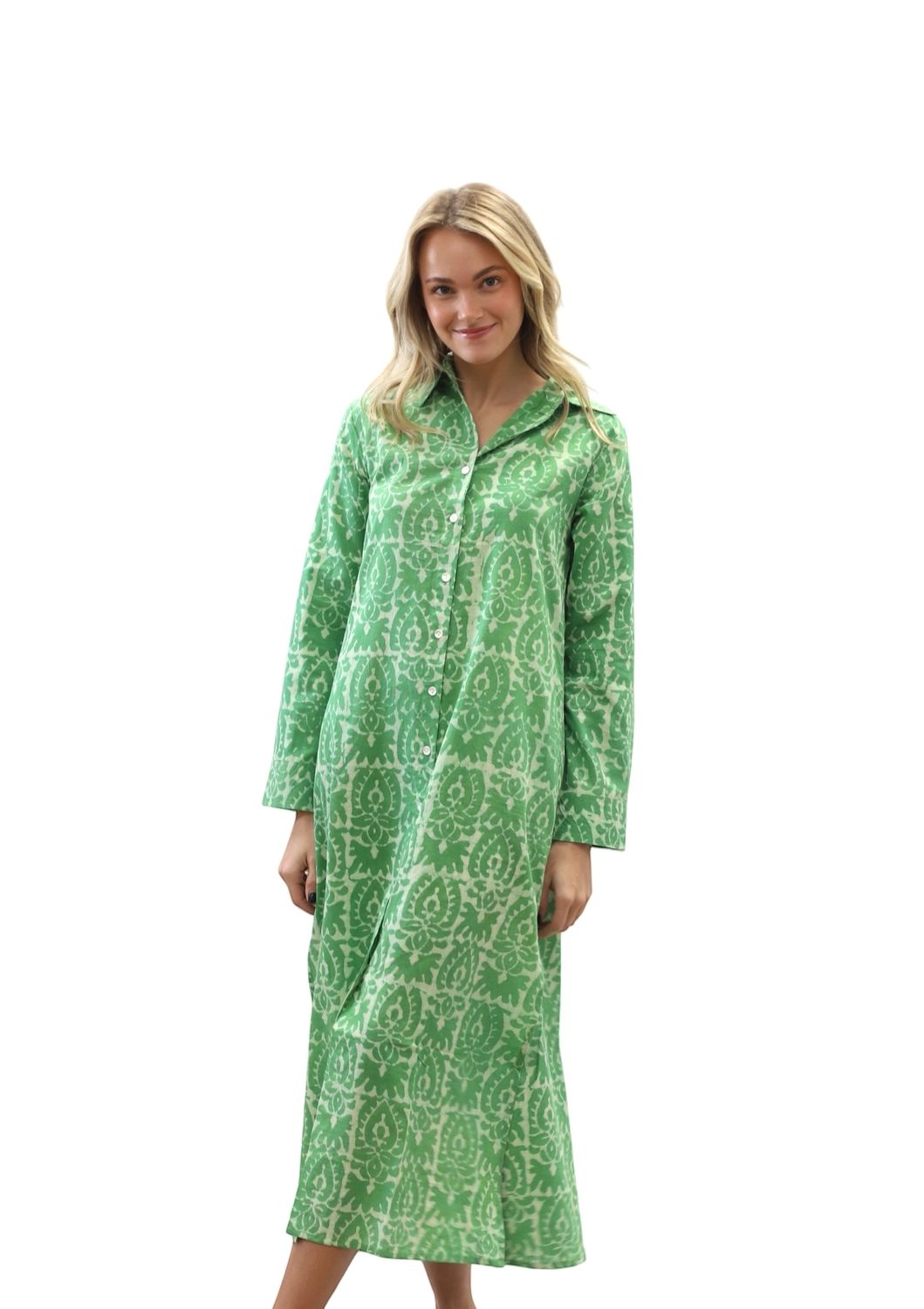 Go-To Shirt Dress- Lime Punch