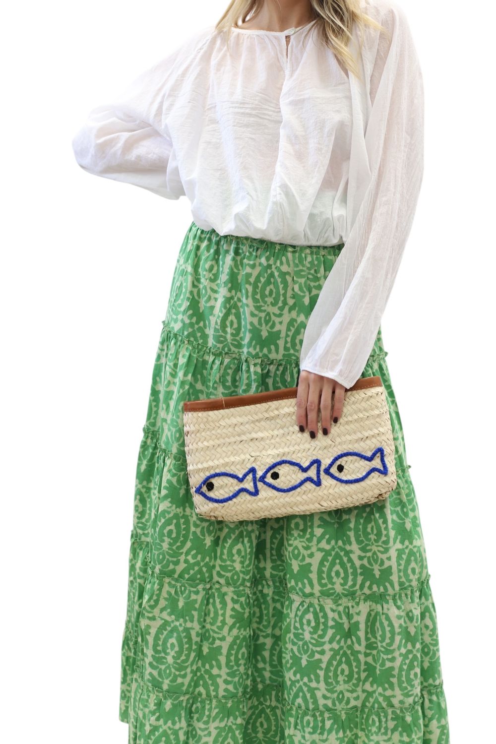 Fresh Catch Straw Clutch