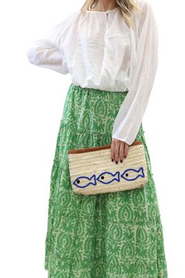 Fresh Catch Straw Clutch