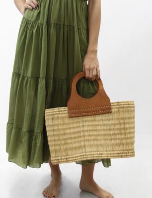 Handmade Reed Moon Tote