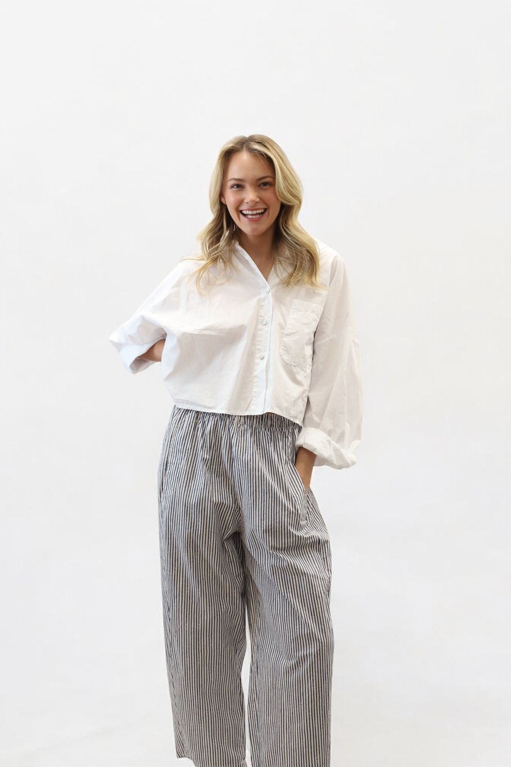 Poplin Trousers- Maritime Stripe