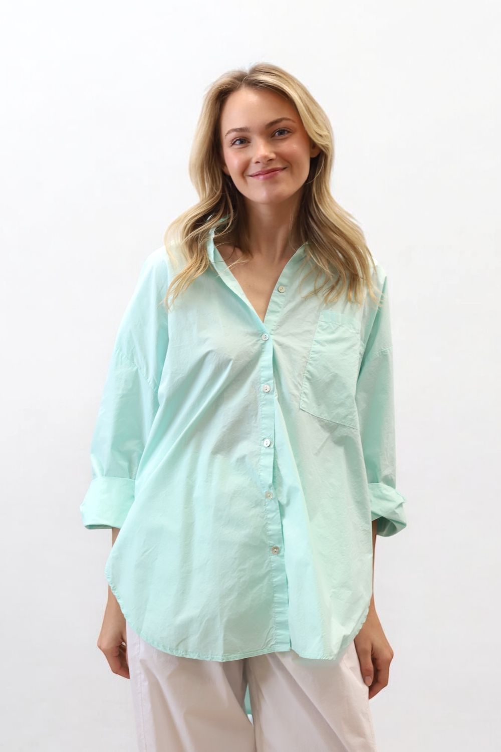 Poppy Button Down- Pool