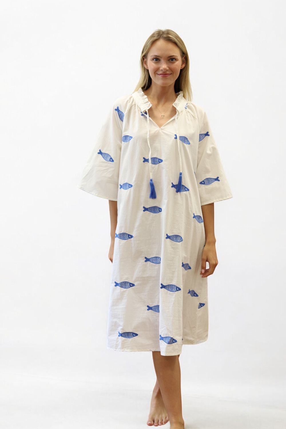 Butterfly Shortie Kaftan- Embroidered Pez