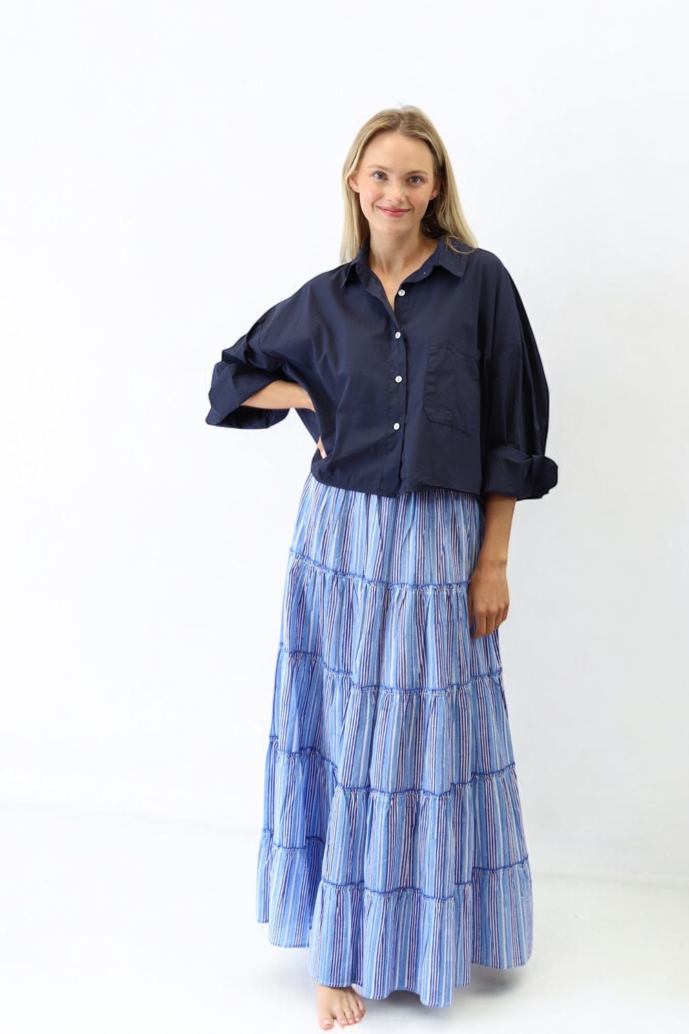 Beach Skirt- Blue Stripe