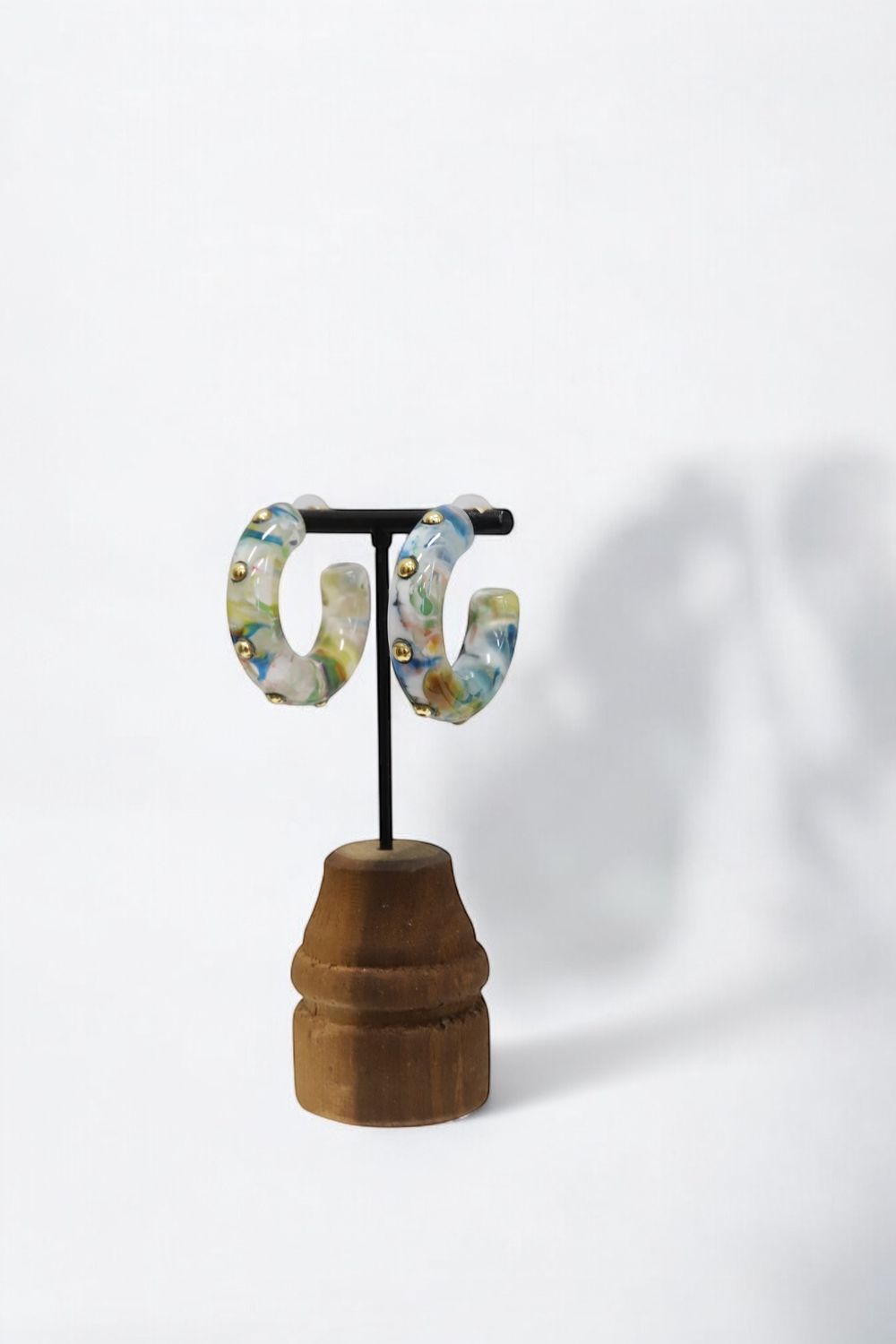 Handmade Hoops | Resin &amp; Brass- Multi