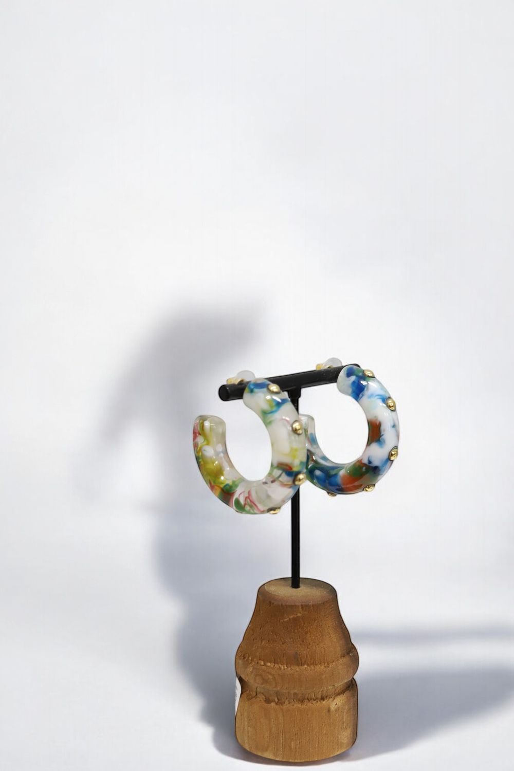 Handmade Hoops | Resin &amp; Brass- Multi