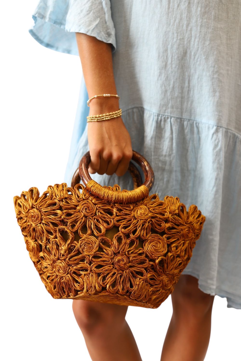 Flora Handbag— Gold