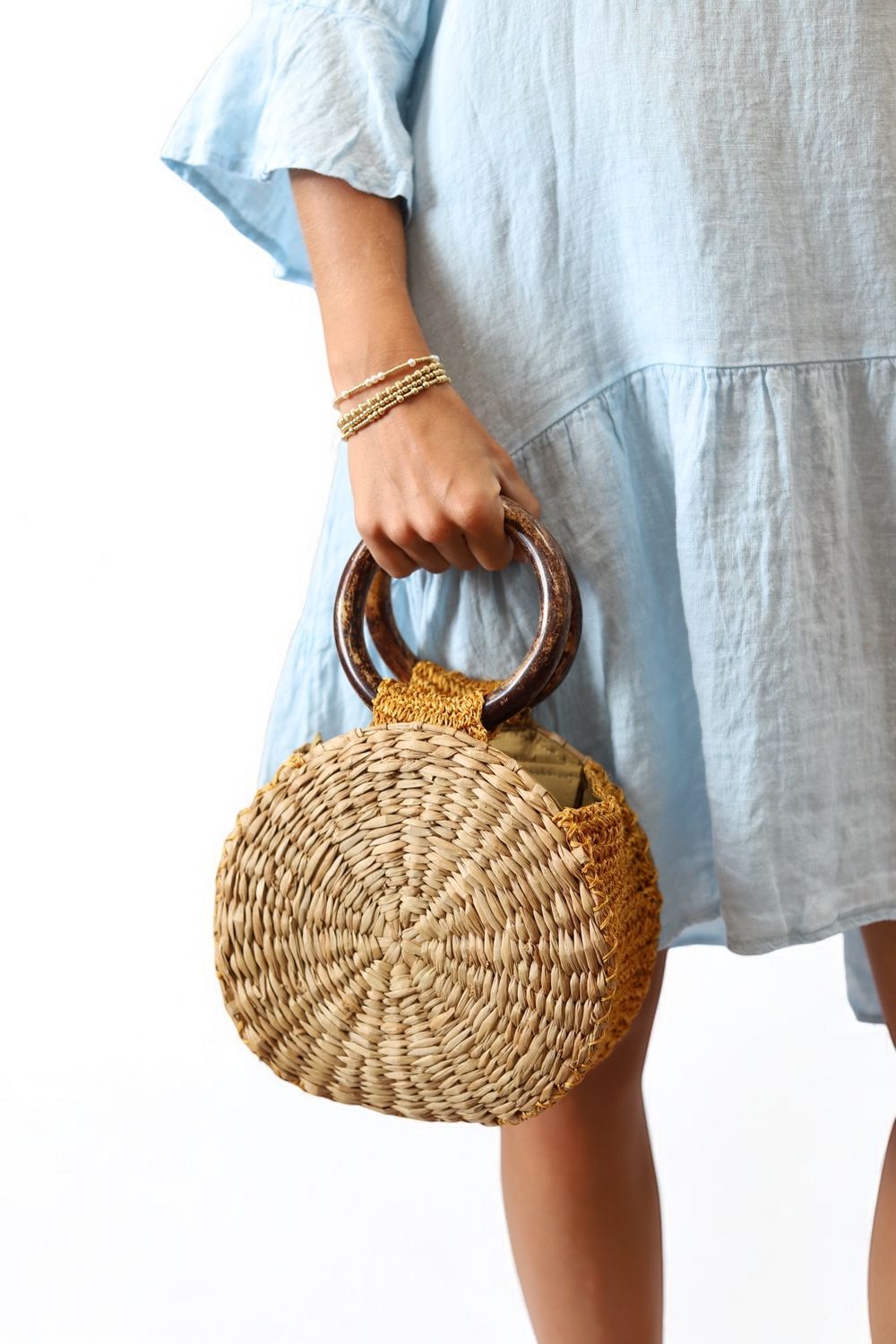 Natural Woven Circle Bag