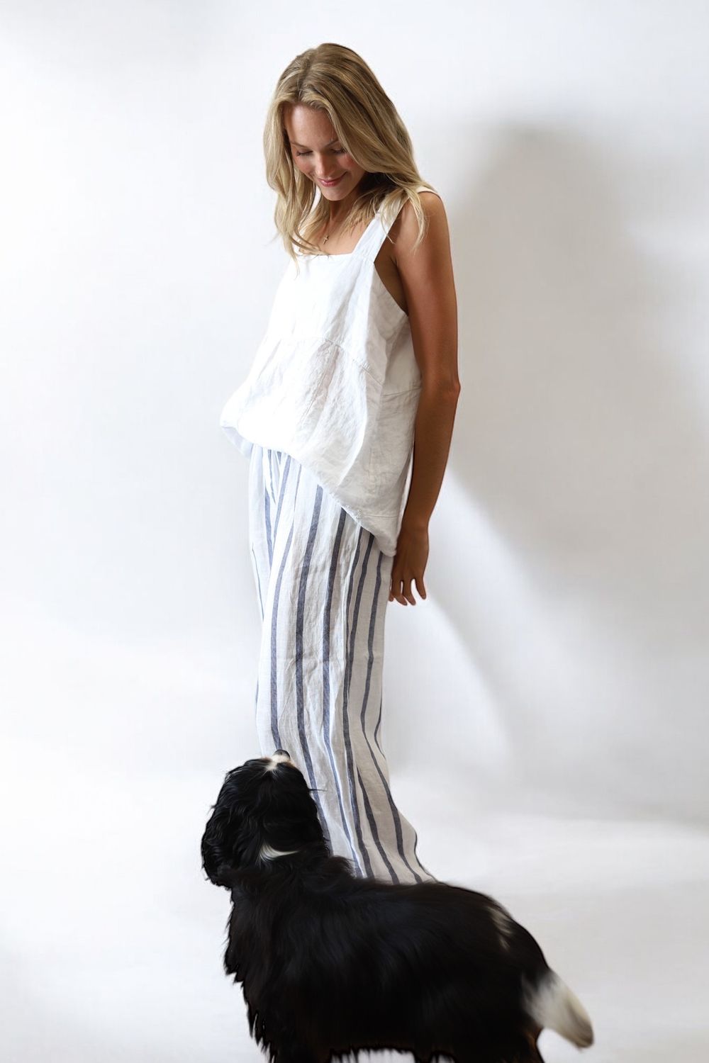 Betty Linen Tank- White