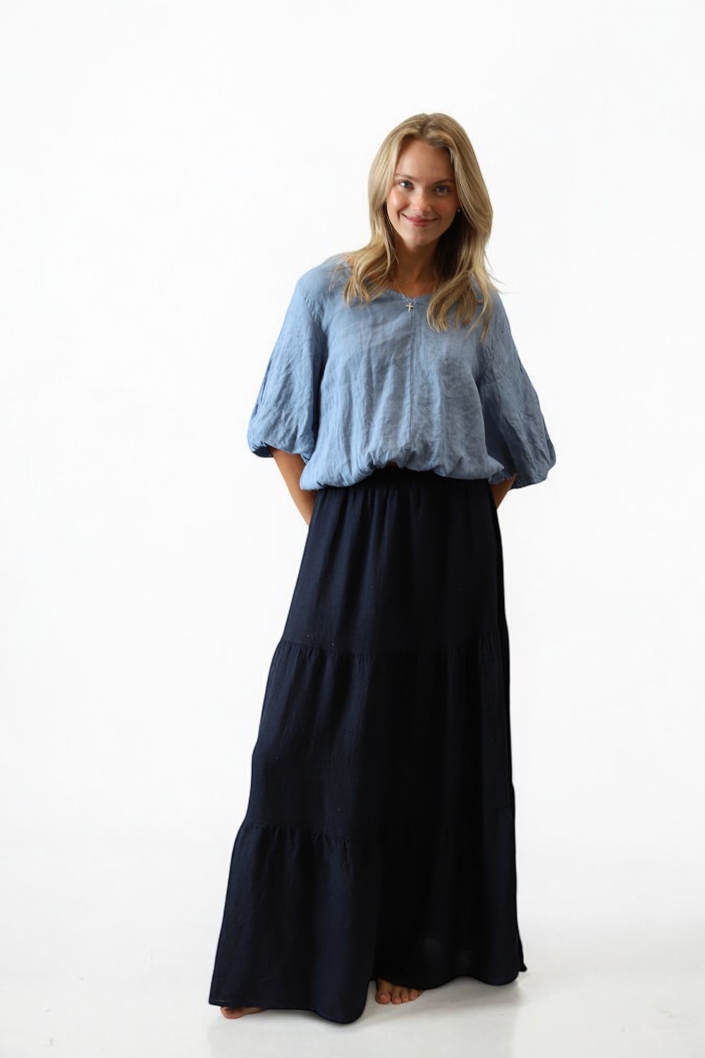 Tiered Linen Skirt
