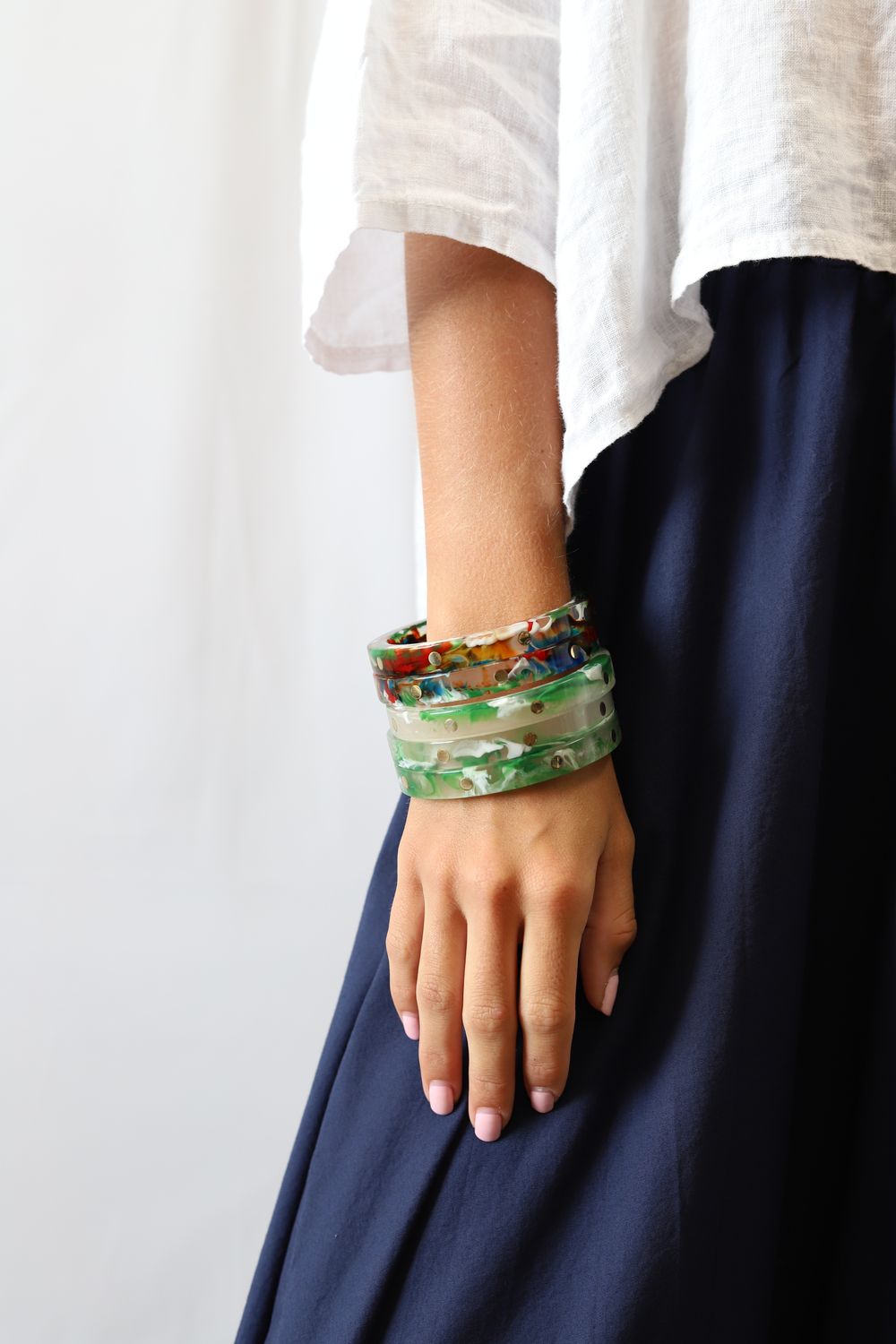 Resin &amp; Brass Layering Bangle