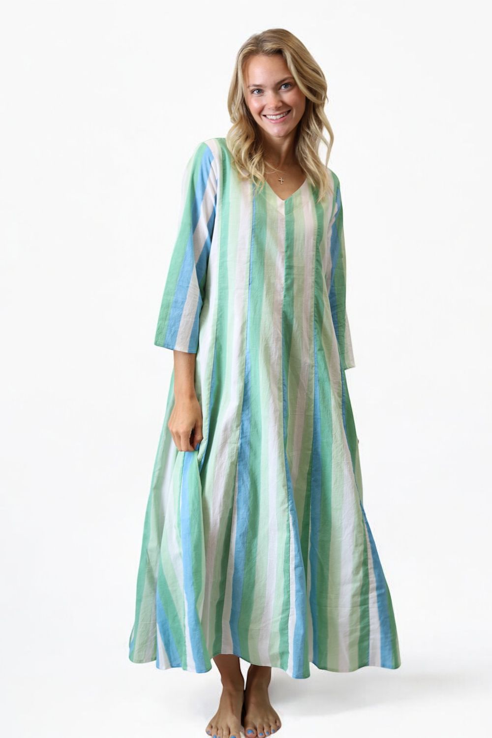 Nantucket Dress- Watercolor Stripe