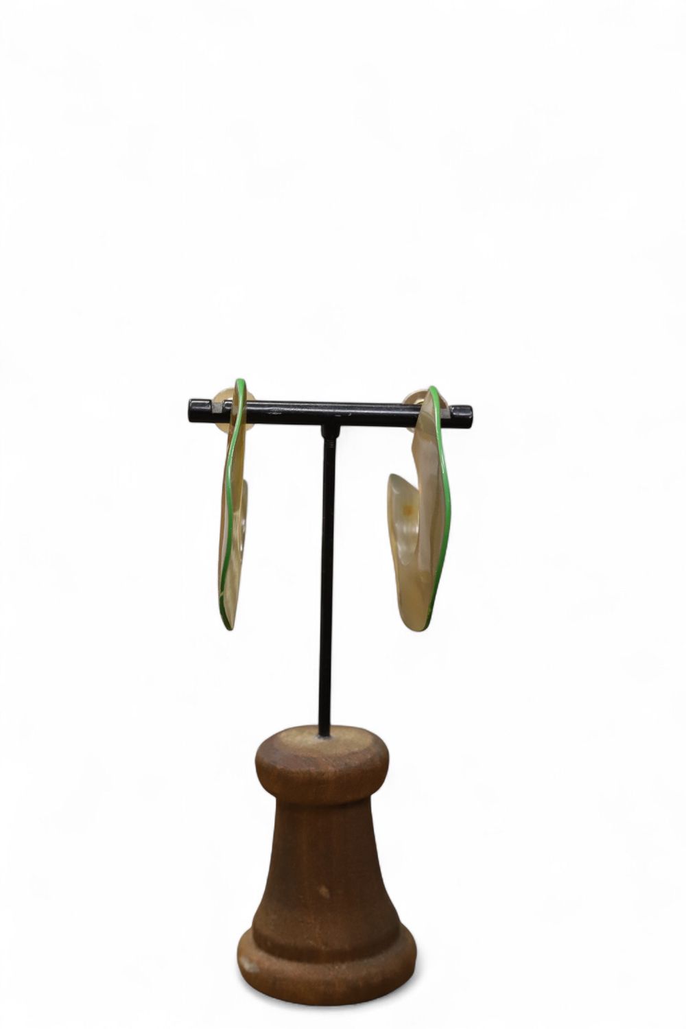 Wavy Horn Hoops- Green
