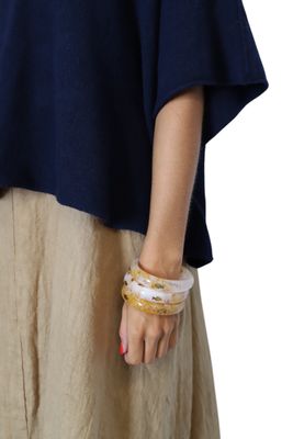 Handmade Resin Bangle with Brass Fish