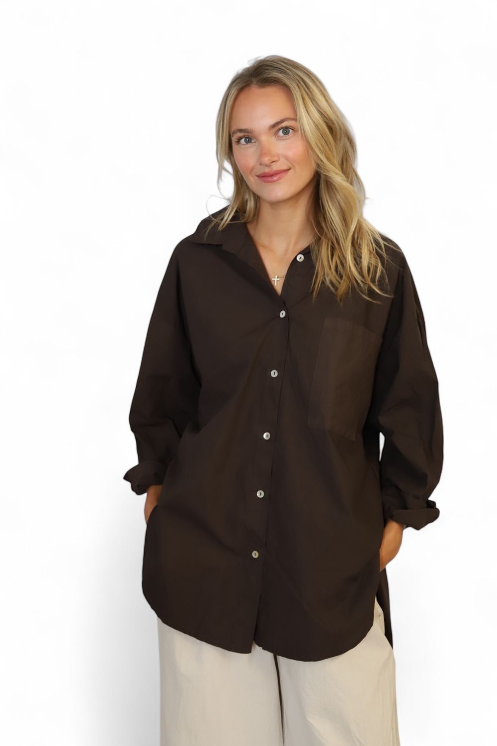 Poppy Button Down