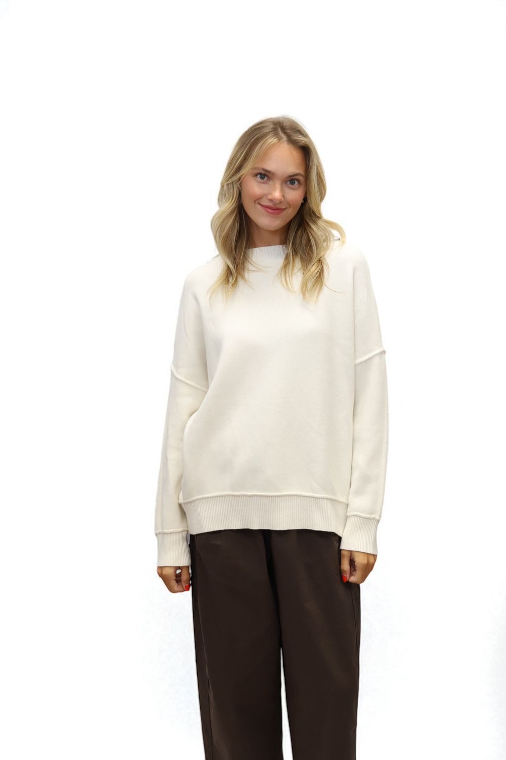 Sally Seam Sweater Sweatshirt- Salt