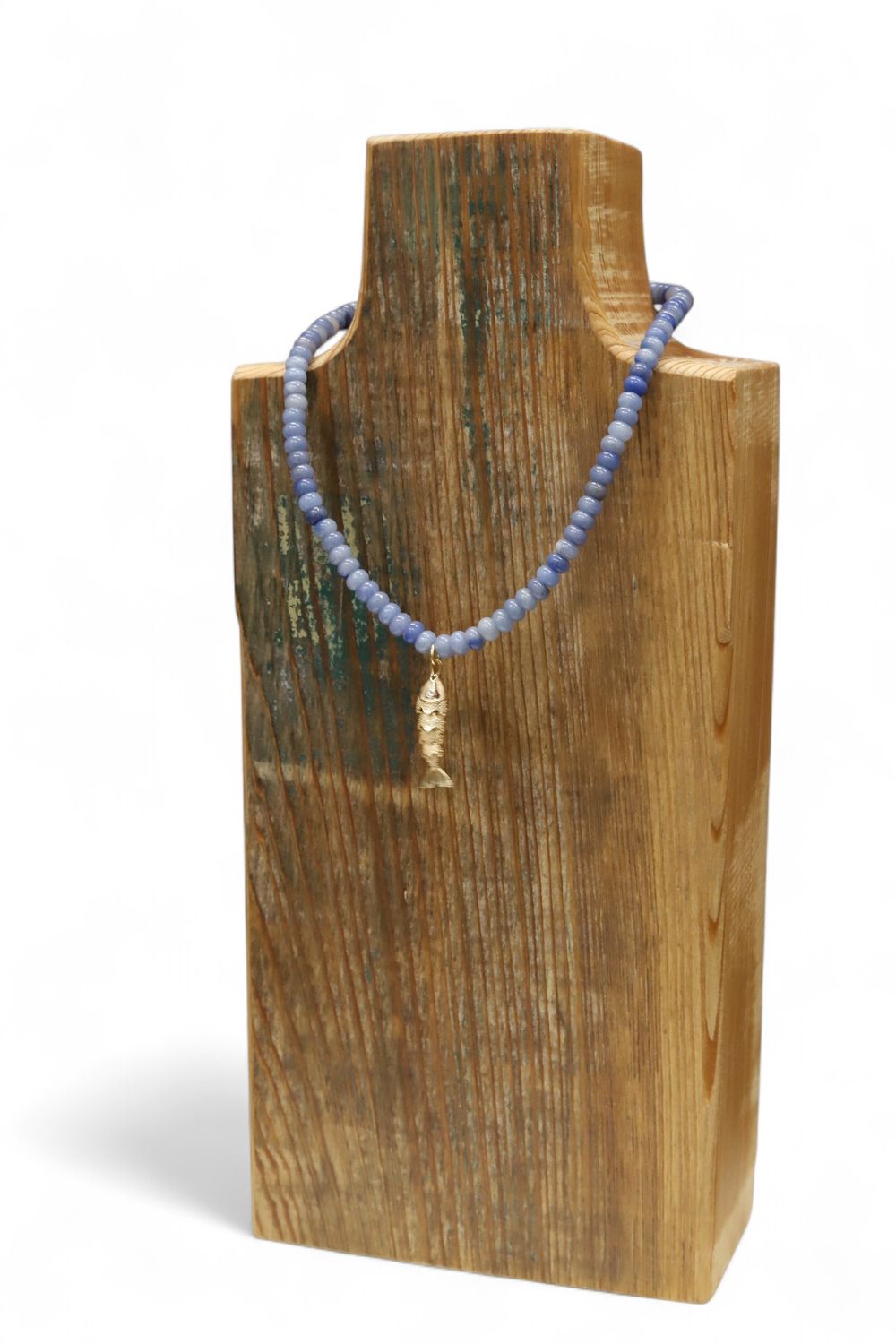 Moody Blue Beaded Fish Necklace