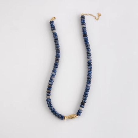 Slate Beaded Fish Necklace