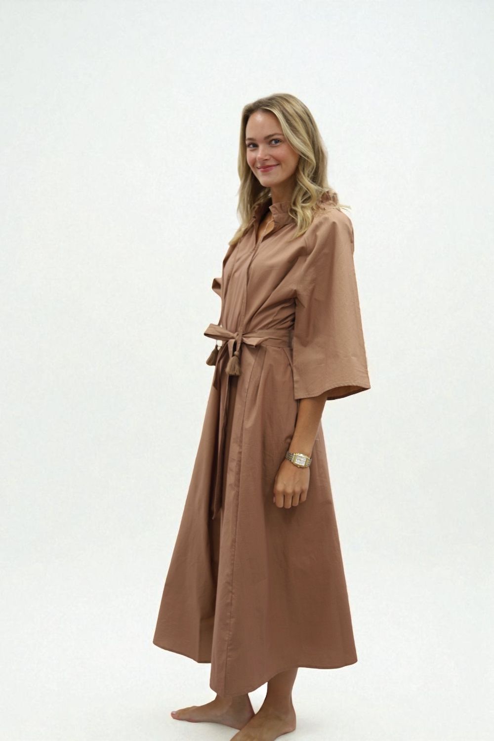 Butterfly Kaftan- Brown Poplin
