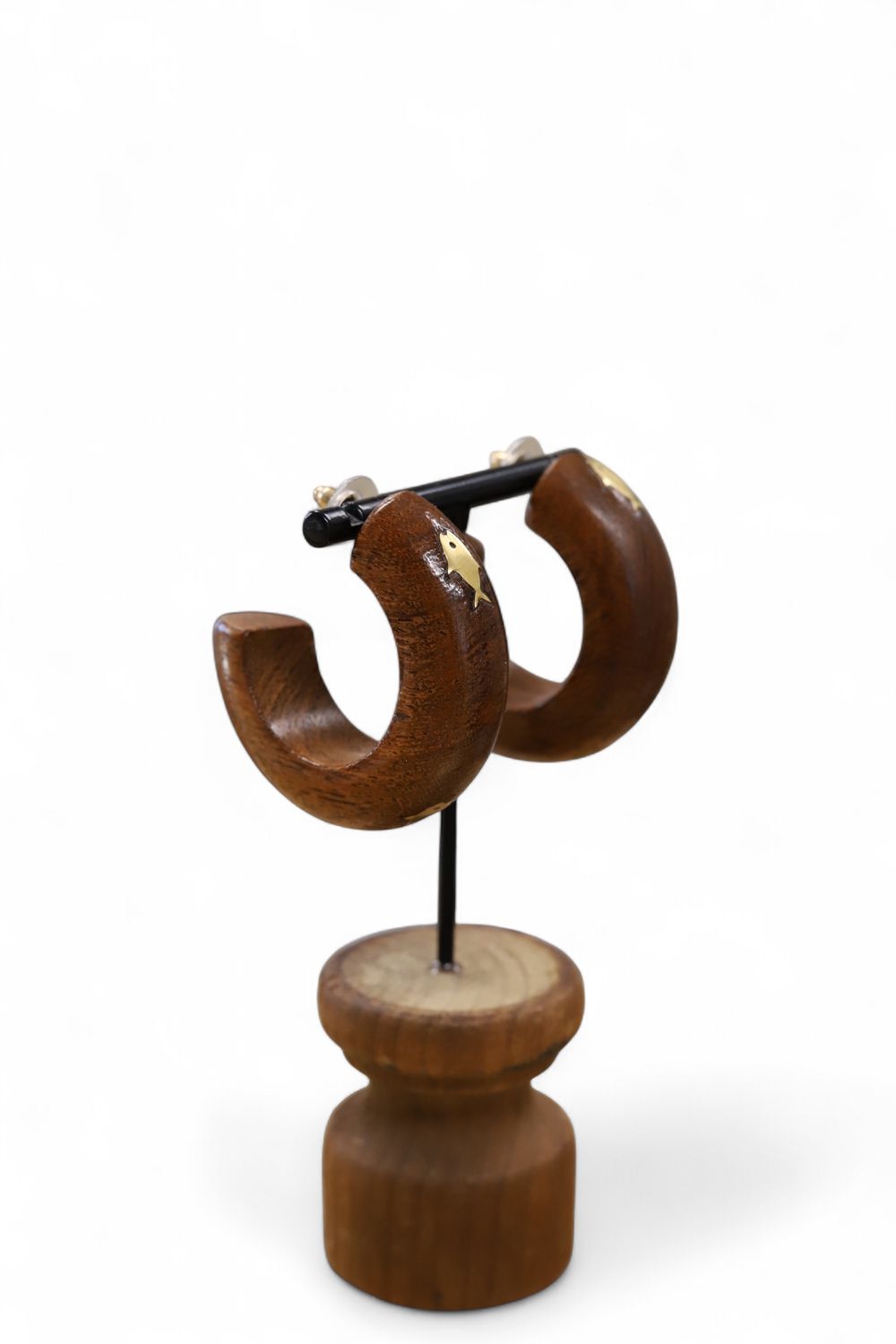 Wooden Hoops with Brass Fish