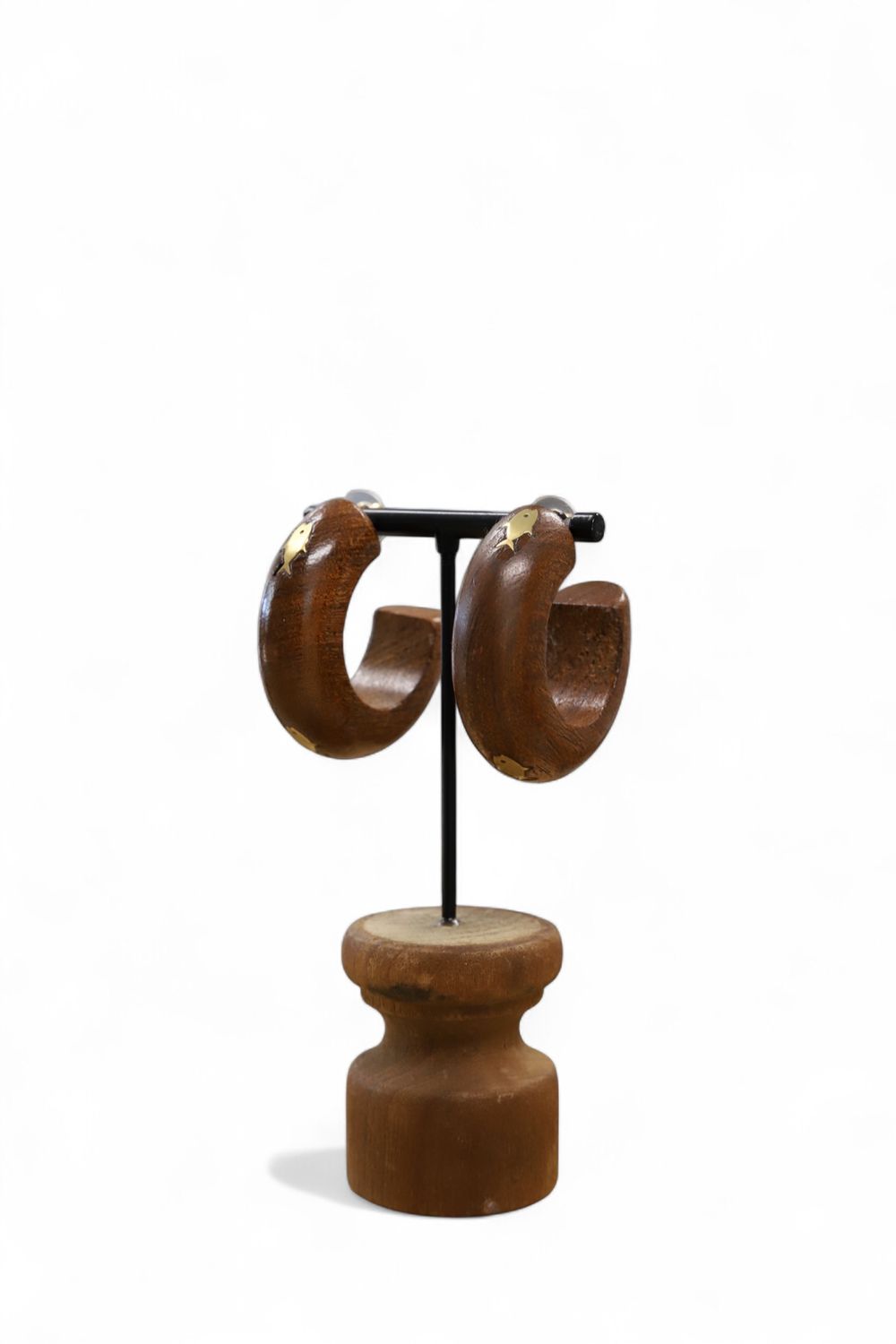 Wooden Hoops with Brass Fish