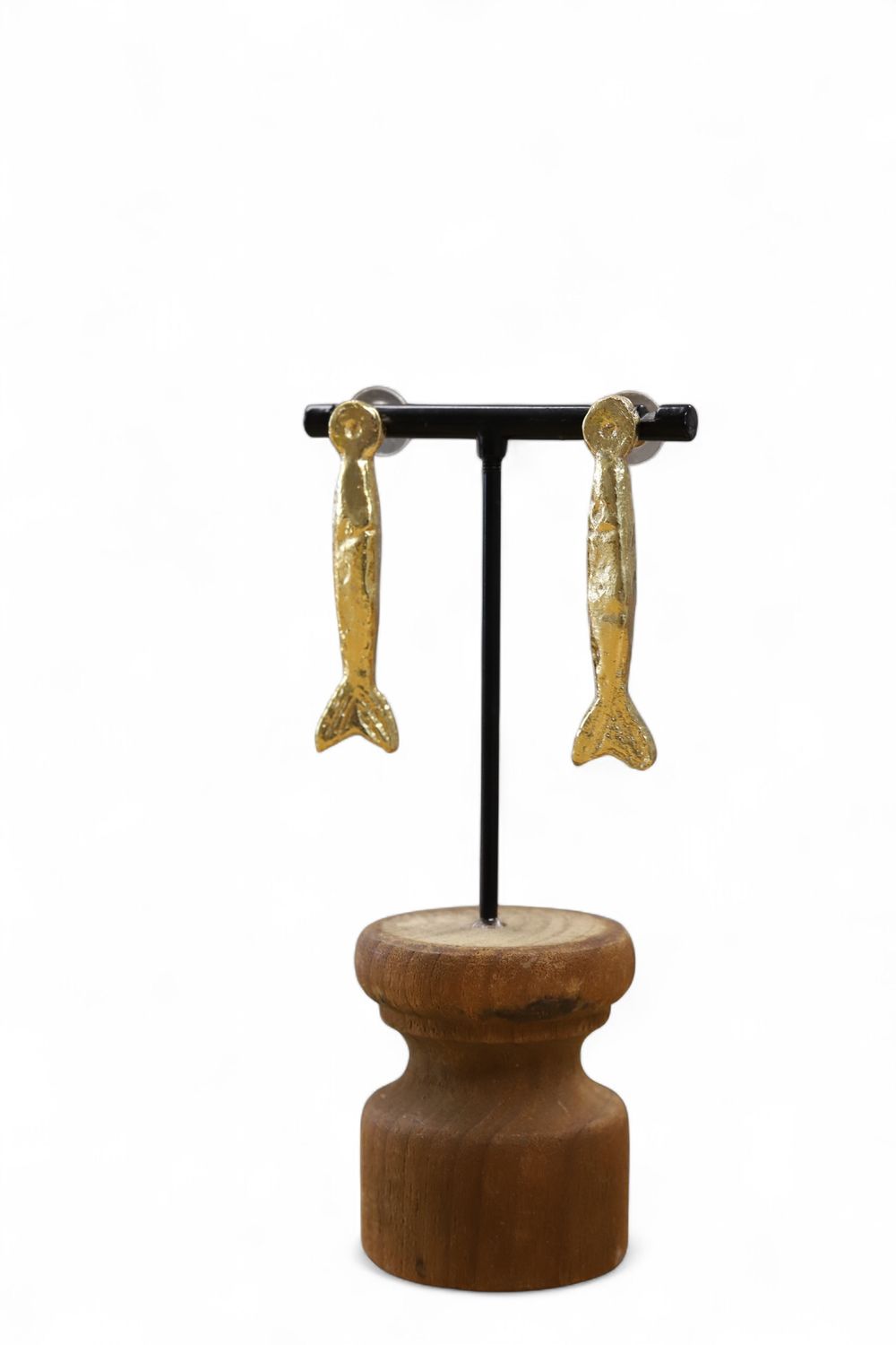 Skinny Brass Fish Earrings