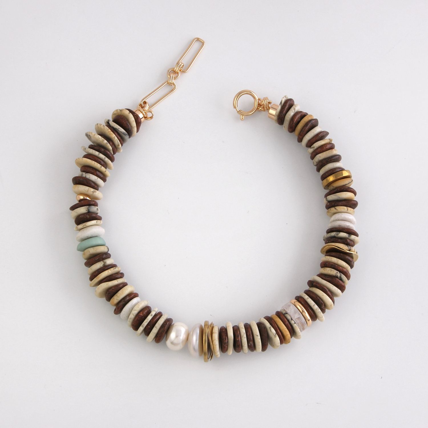 Gayle Statement Necklace- Brown/Natural
