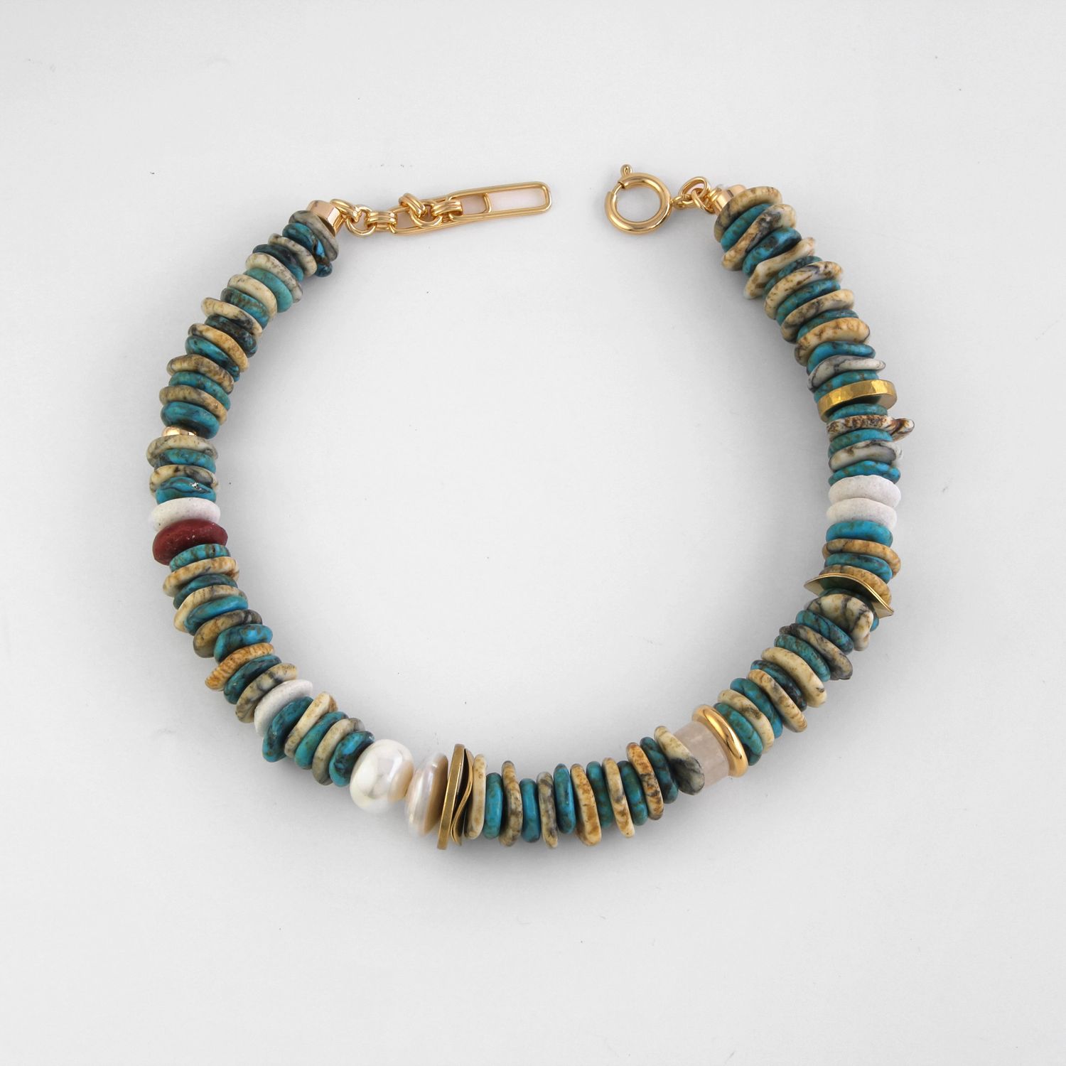 Gayle Statement Necklace- Turq/Natural