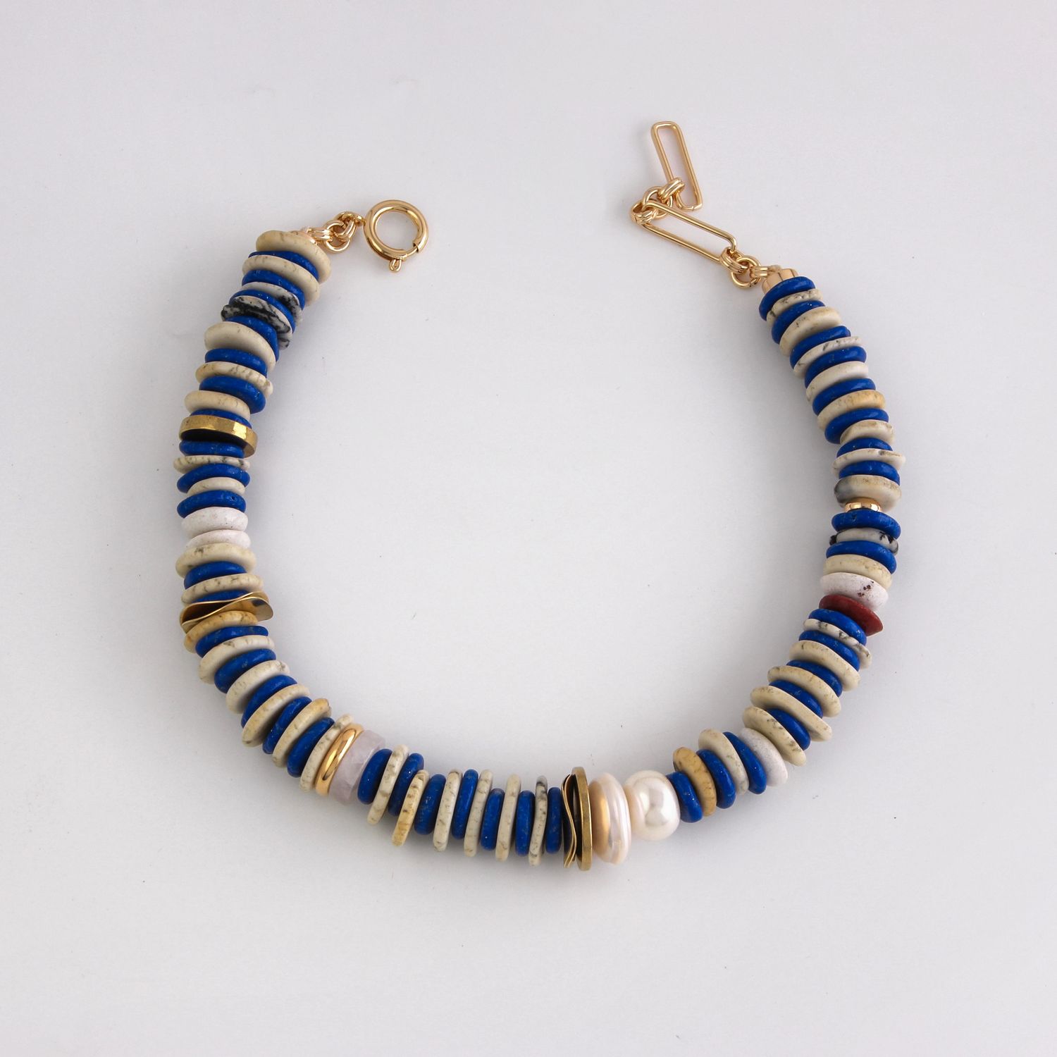 Gayle Statement Necklace- Cobalt/Natural