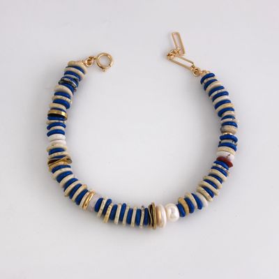 Gayle Statement Necklace- Cobalt/Natural
