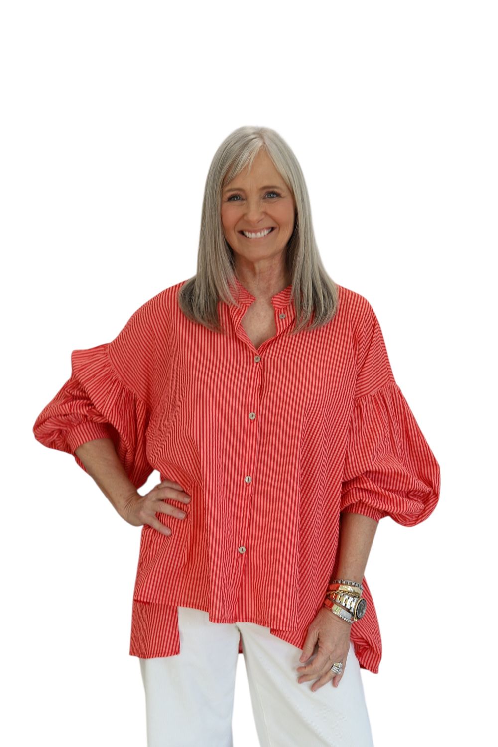 Airy Butterfly Blouse- Stripe