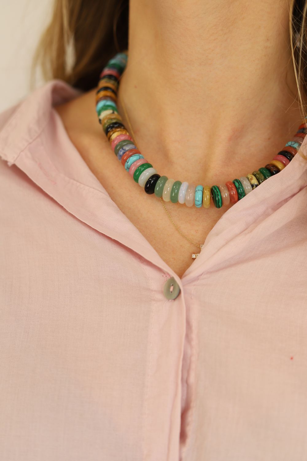 Fruity Beaded Disc Necklace