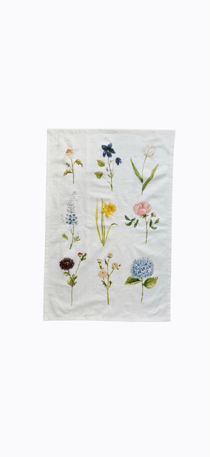 Garden Flower Tea Towel