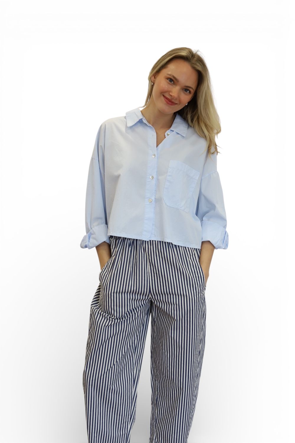 Poplin Trousers- Maritime Stripe