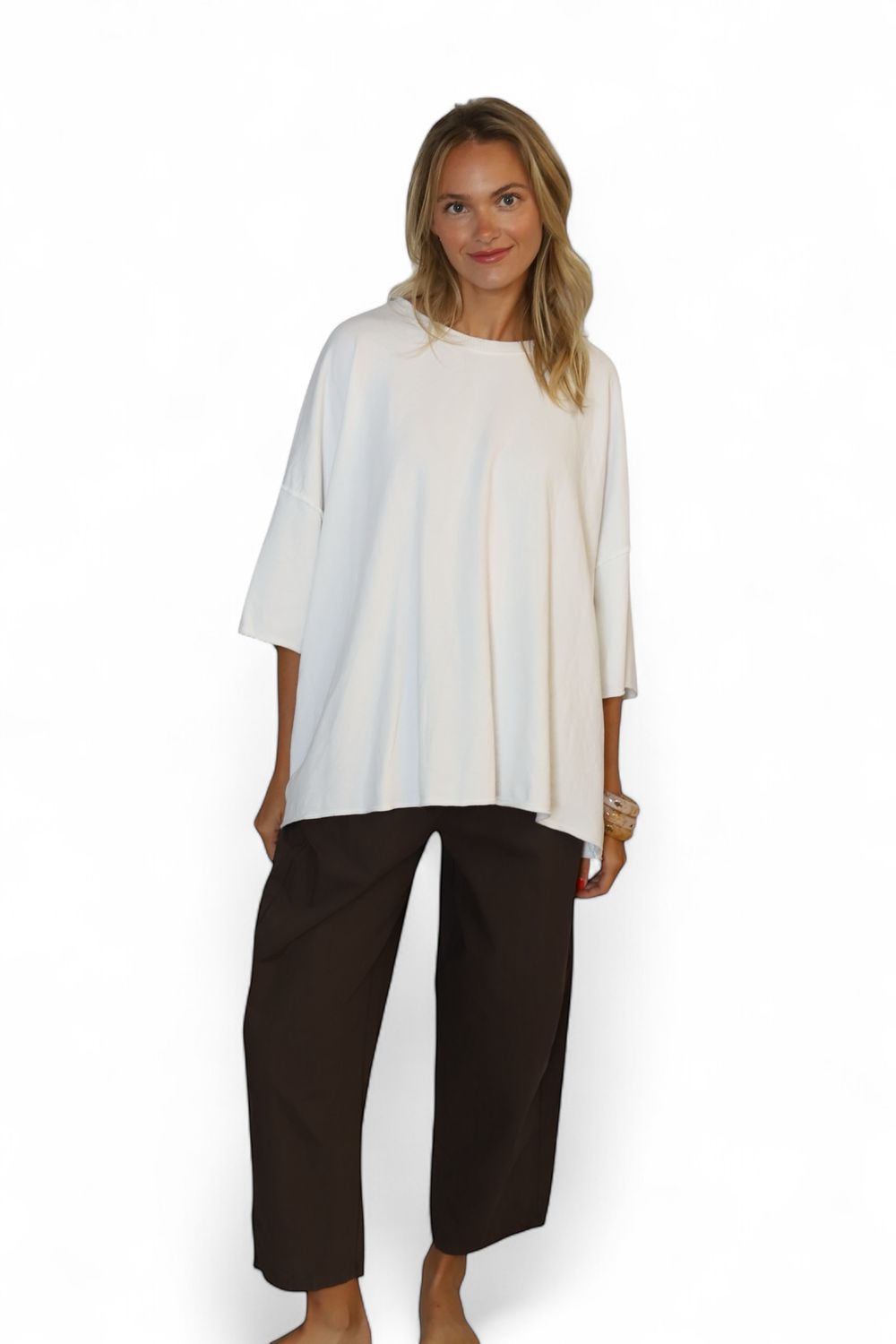 T-Sweatshirt, Short Sleeve - White
